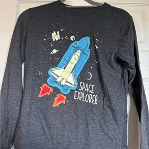 Cat & Jack Space Explorer Long Sleeve Shirt - Gray